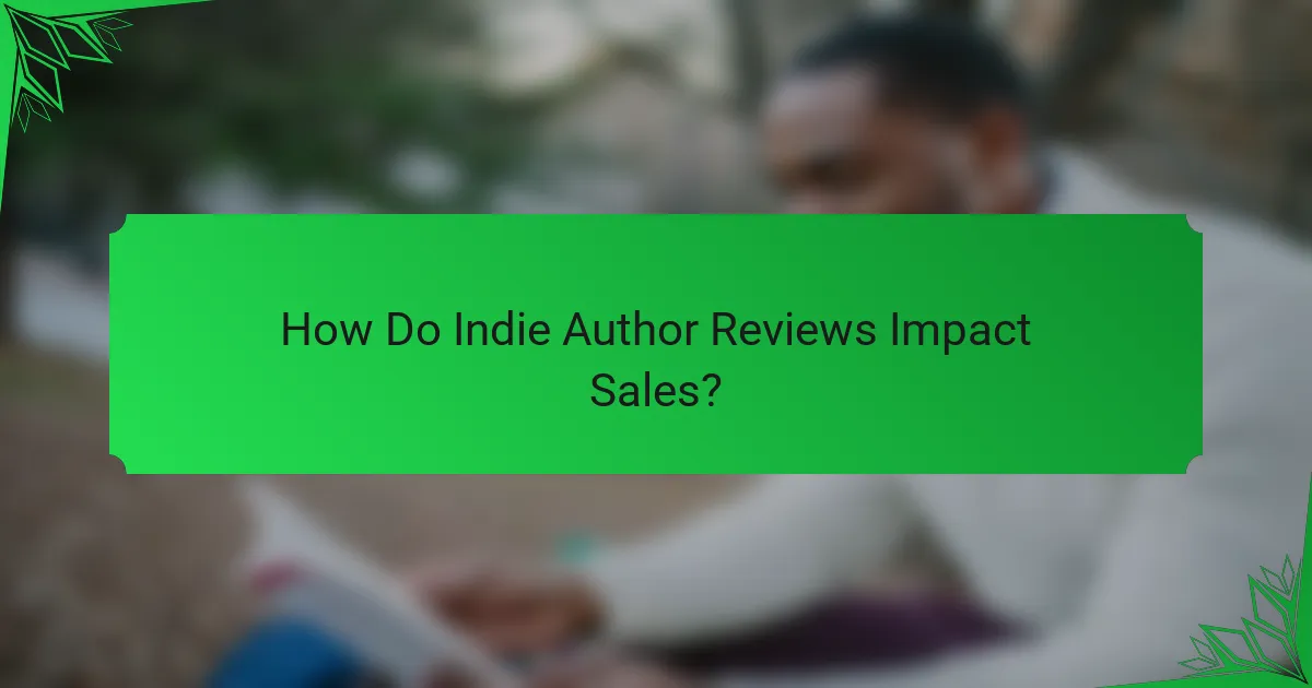 How Do Indie Author Reviews Impact Sales?