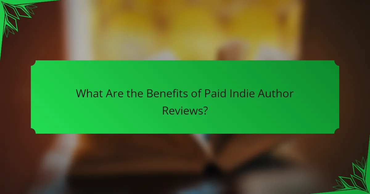 What Are the Benefits of Paid Indie Author Reviews?