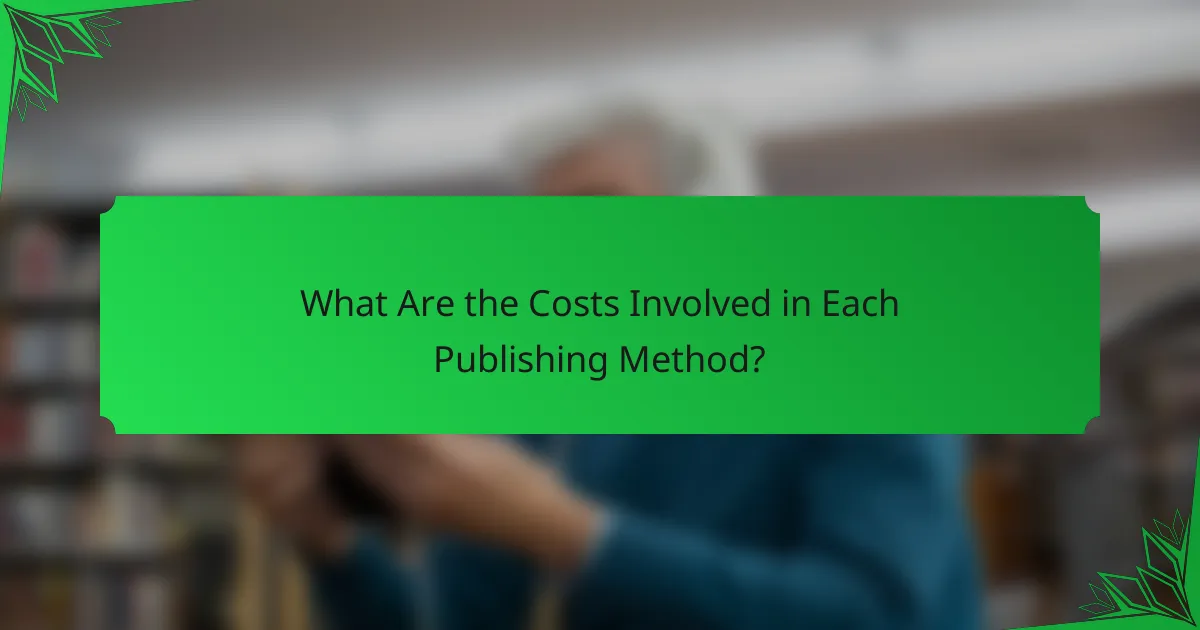 What Are the Costs Involved in Each Publishing Method?